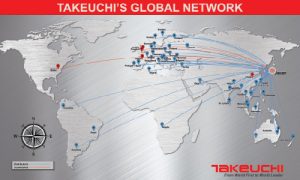 Map showing Takeuchi's global network