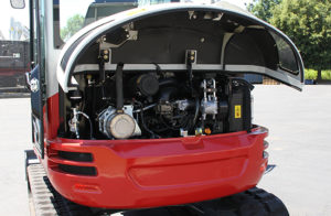 Rear engine cover open on TB250-2