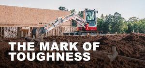 Compact Excavator at a Job Site