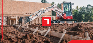 Compact Excavator at a Job Site